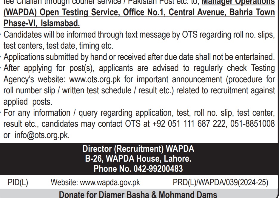 JOB OPPORTUNITIES IN WAPDA (SECURITY)